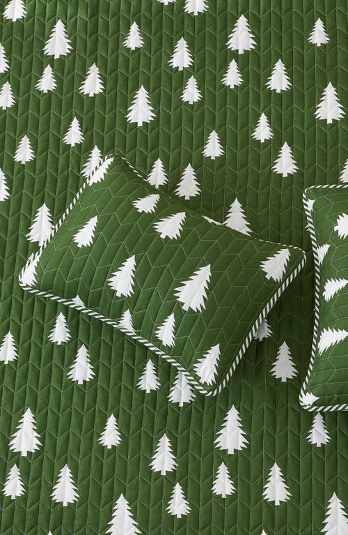 Woven & Weft Forest Lodge Reversible Quilt & Sham Set In Little Trees - Olive