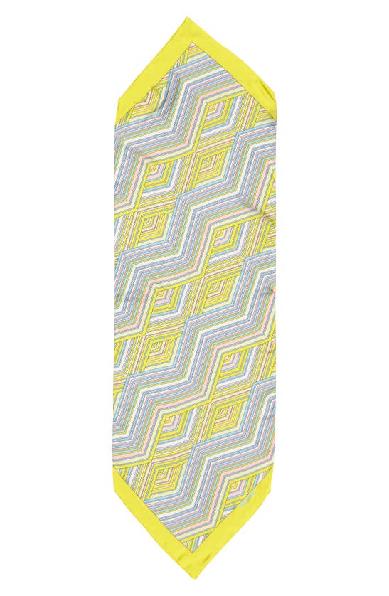 Missoni Zigzag Silk Twill Scarf In Yellow/ Light Blue