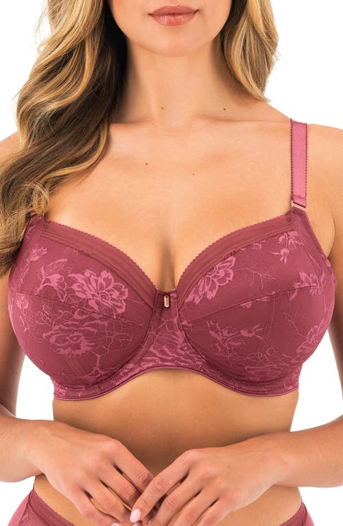 Fusion Underwire Lace Side Support Bra in Rosewood