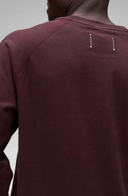 Shop Reigning Champ Classic Fit Long Sleeve Midweight Cotton T-shirt In Oxblood