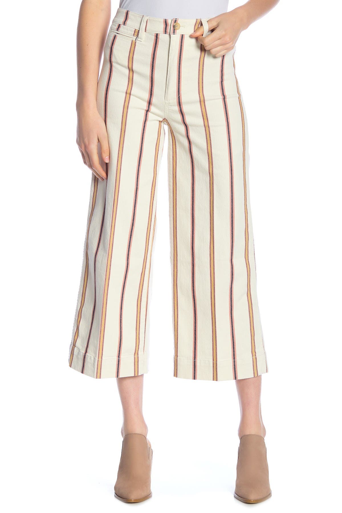 madewell striped wide leg pants