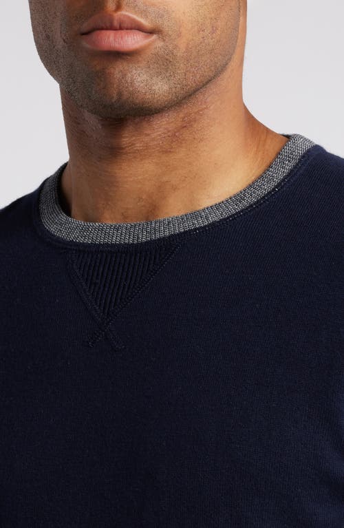 Shop Rails Burns Cotton & Cashmere Crewneck Sweater In Perfect Navy