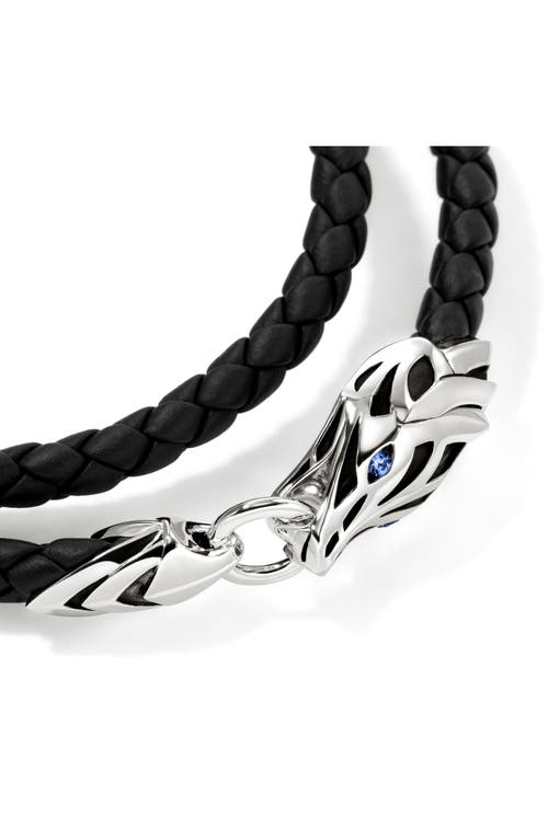 Shop John Hardy Naga Wrap, Leather, Sterling Silver, Blue Sapphire, 5mm