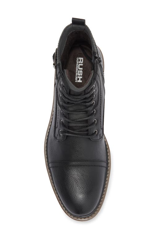 Rush By Gordon Rush Cap Toe Combat Boot In Black