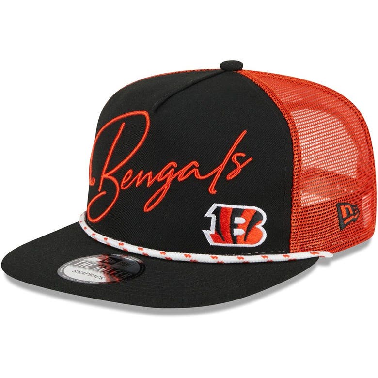 Cincinnati Bengals New Era Script Logo Golfer 9FIFTY Snapback Hat - Black