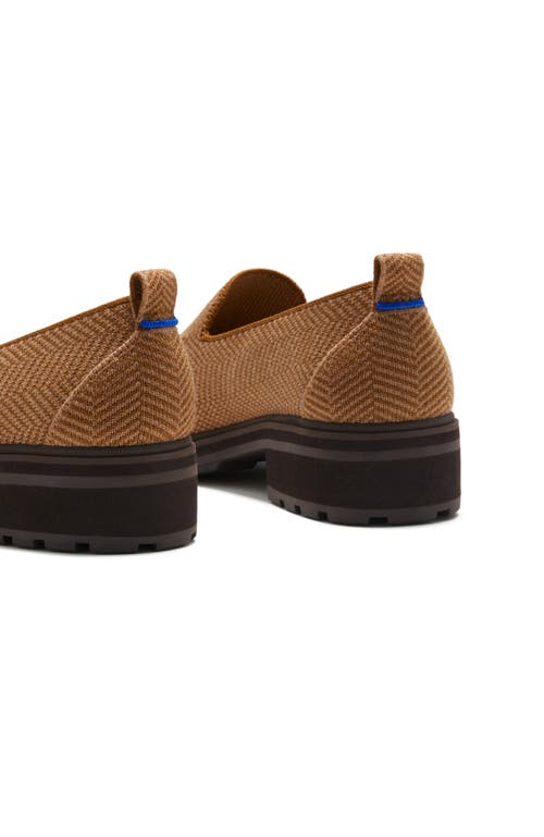 Rothys The Lug Loafer In Brown/neutral In Teak Herringbone