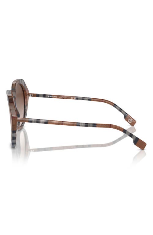 Shop Burberry 55mm Round Sunglasses In Brown Gradient