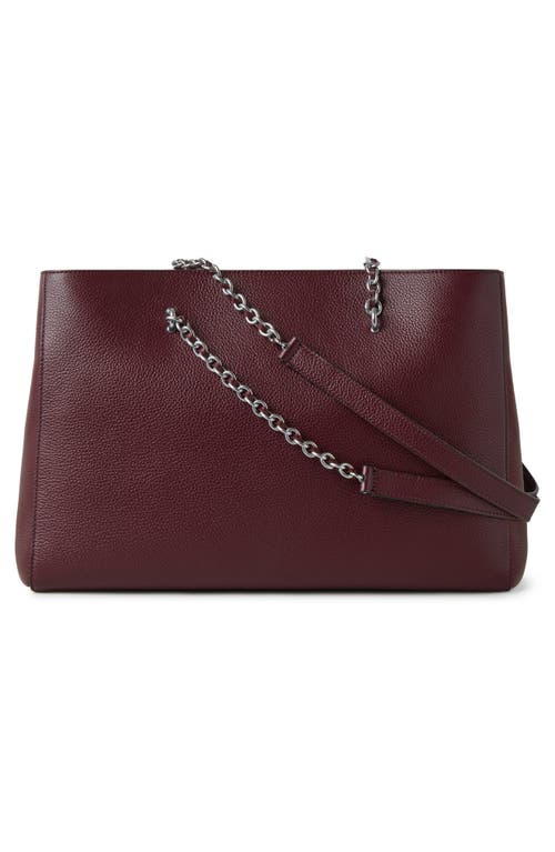 Shop Mulberry Lily Chain Leather Tote In Black Cherry