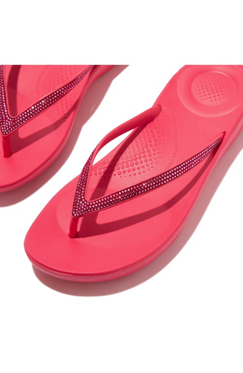 Shop Fitflop Iqushion™ Splash Crystal Flip Flop In Wild Raspberry