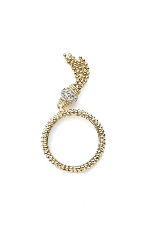 Shop Lagos Caviar Gold Diamond Tassel Ring In Gold/diamond