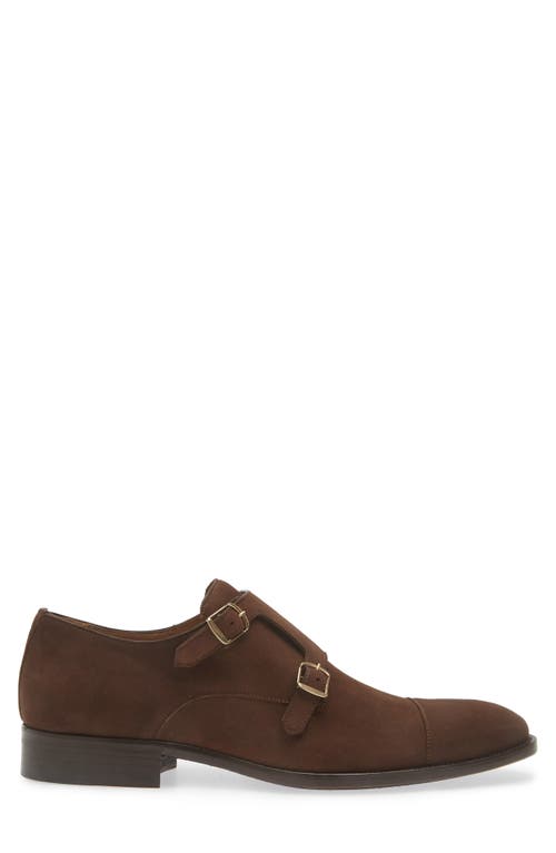 Shop Mezlan Actore Double Monk Strap Shoe In Chestnut