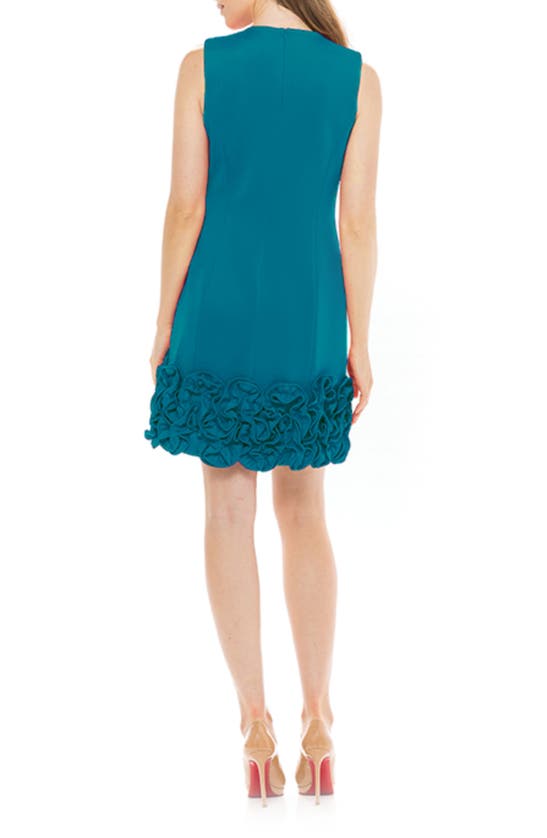 Donna Ricco Cupcake Hem Scuba Sheath Dress In Cerulean