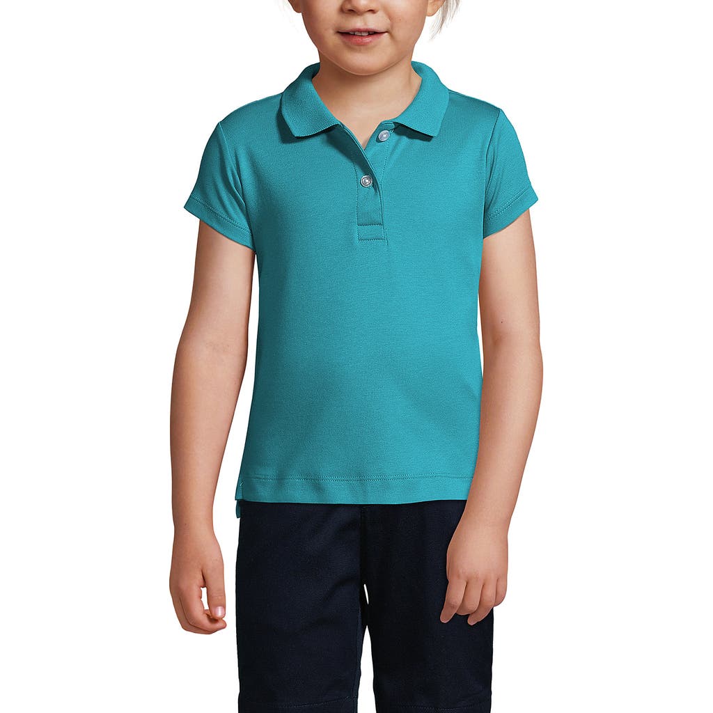 LANDS' END LANDS' END SCHOOL UNIFORM GIRLS SHORT SLEEVE FEMININE FIT INTERLOCK POLO SHIRT