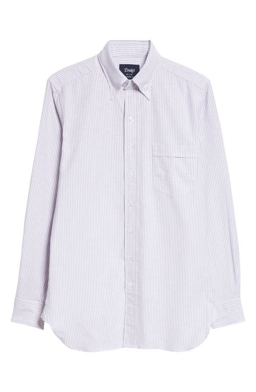 DRAKE'S DRAKE'S TICKING STRIPE OXFORD BUTTON-DOWN SHIRT