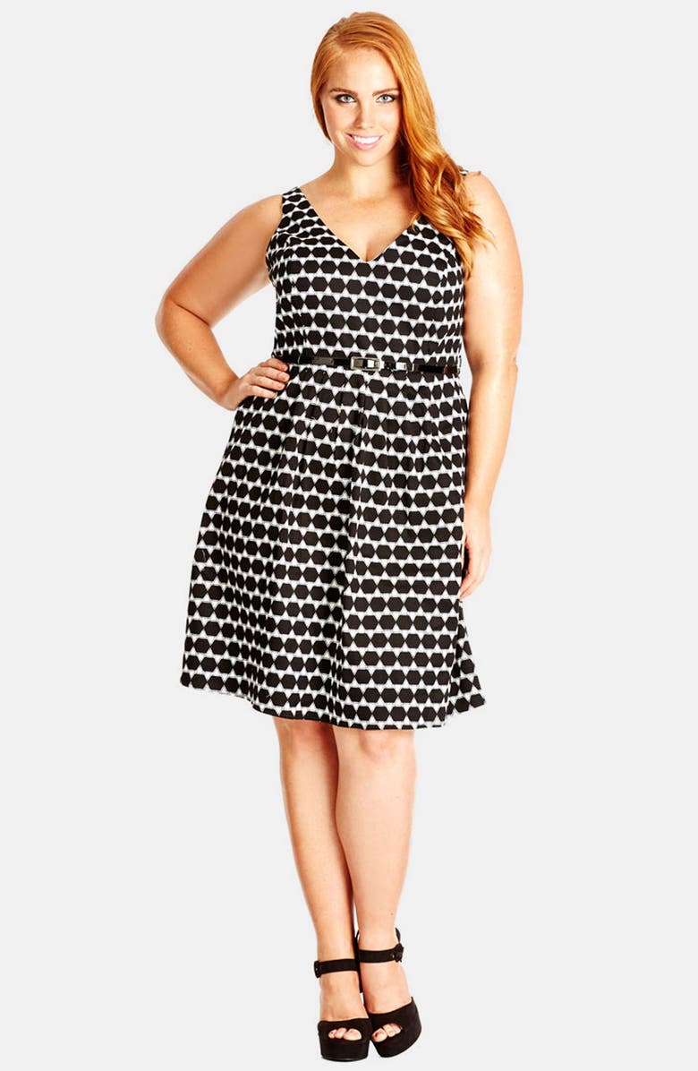 City Chic 'Miss Spotty' Fit & Flare Dress (Plus Size) | Nordstrom
