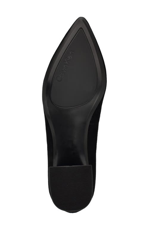 Shop Calvin Klein Lenott Pointed Toe Pump In Black Suede