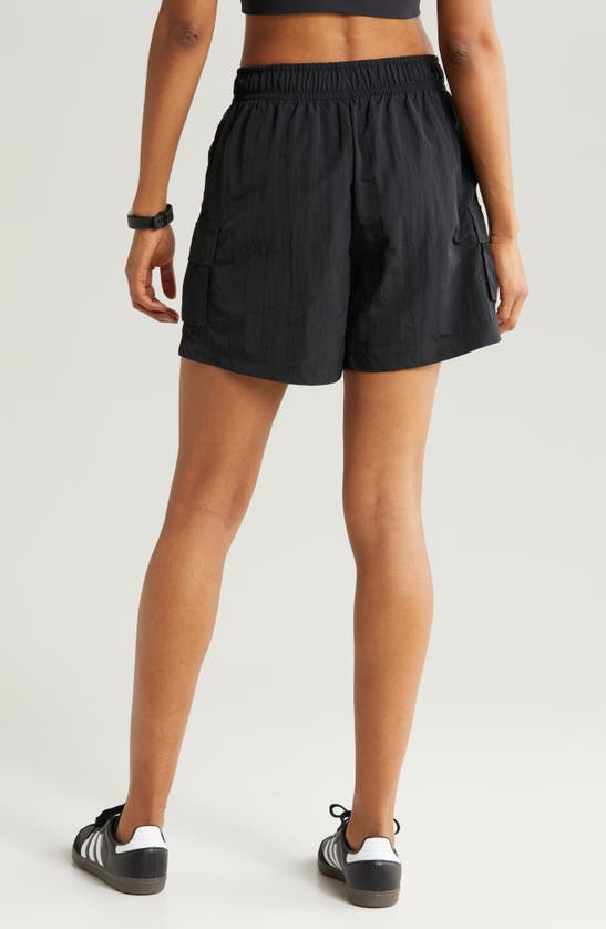 Shop Zella Free Form High Waist Nylon Cargo Shorts In Black