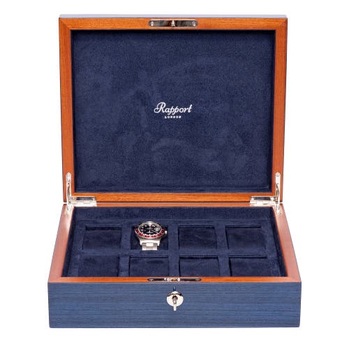 Rapport London Heritage Eight Watch Box In Navy