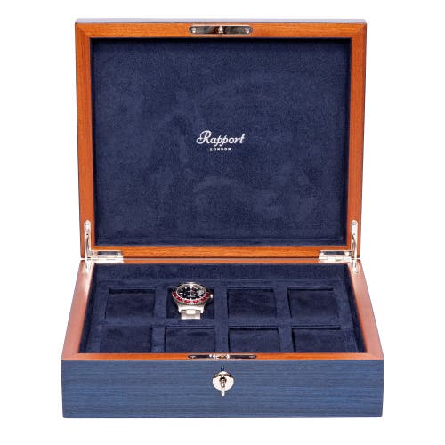 Shop Rapport London Heritage Eight Watch Box In Navy