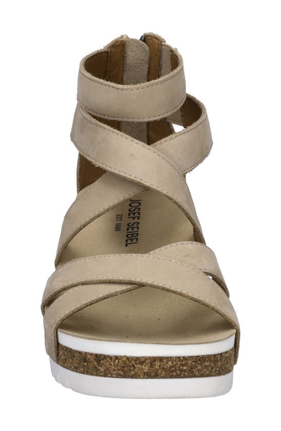 Shop Josef Seibel Quinn 05 Ankle Strap Wedge Sandal In Beige
