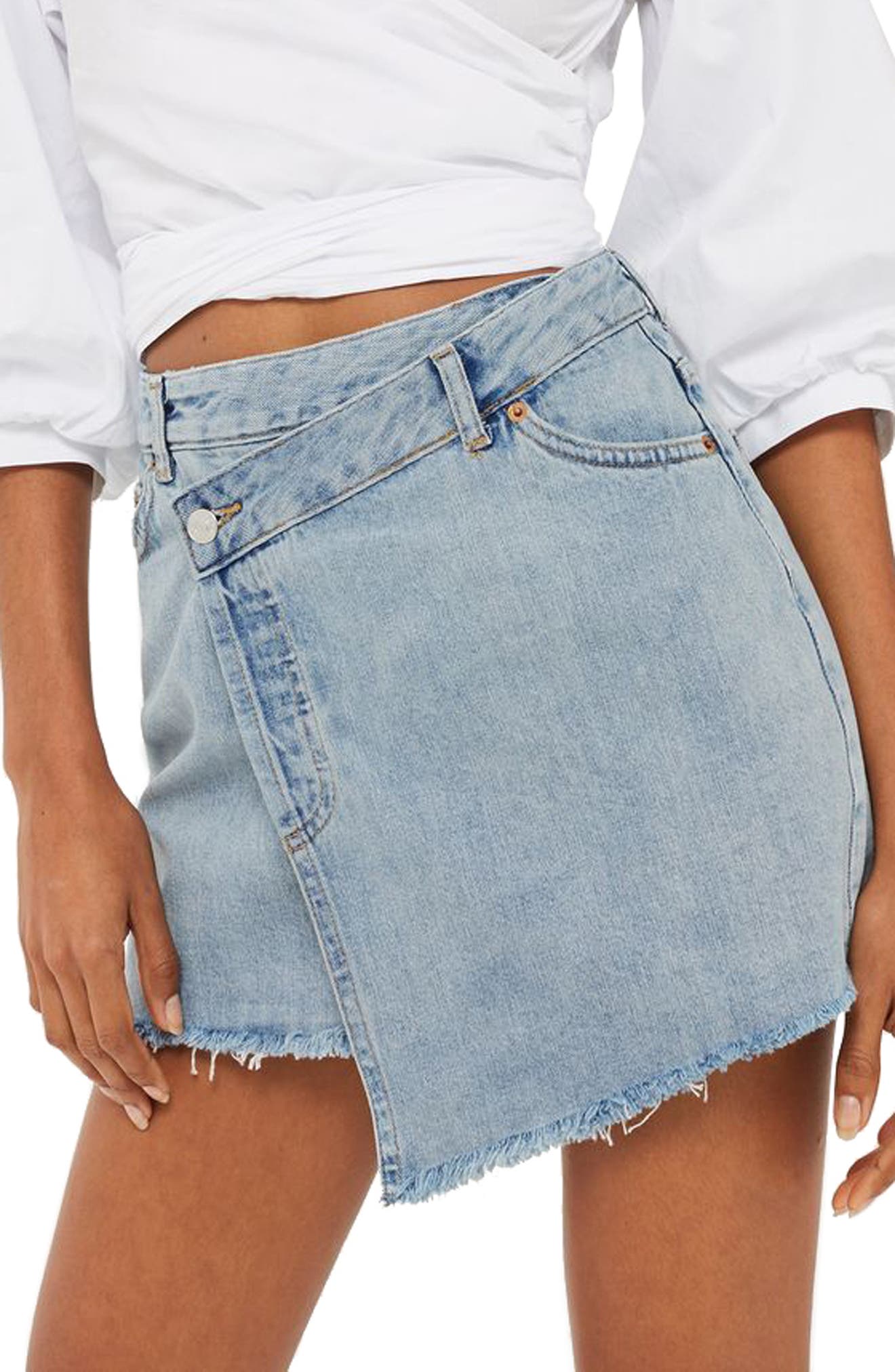Deconstructed Wrap Denim Skirt Nordstrom