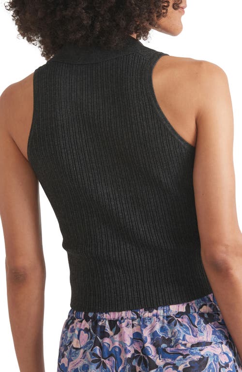 Marine Layer Amelia Cropped Tank Top In Faded Black