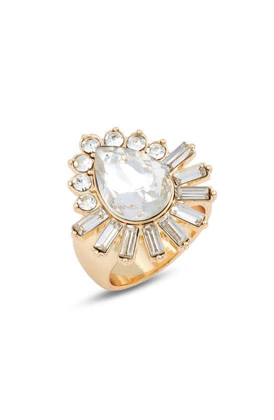 Shop Nordstrom Baguette Halo Ring In Clear- Gold