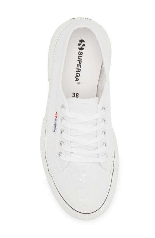 Shop Superga 2287 Bubble Line Platform Wedge Sneaker In White-black