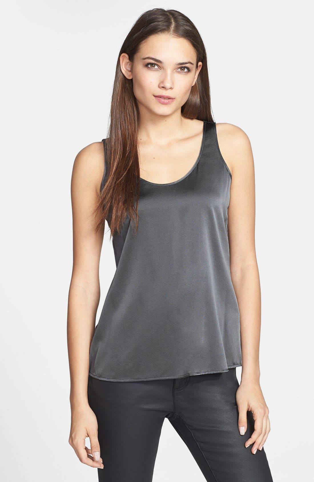 Eileen Fisher Stretch Silk Charmeuse VNeck Tank (Regular & Petite