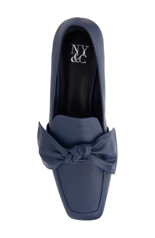 New York And Company Dominica Bow Loafer In Navy