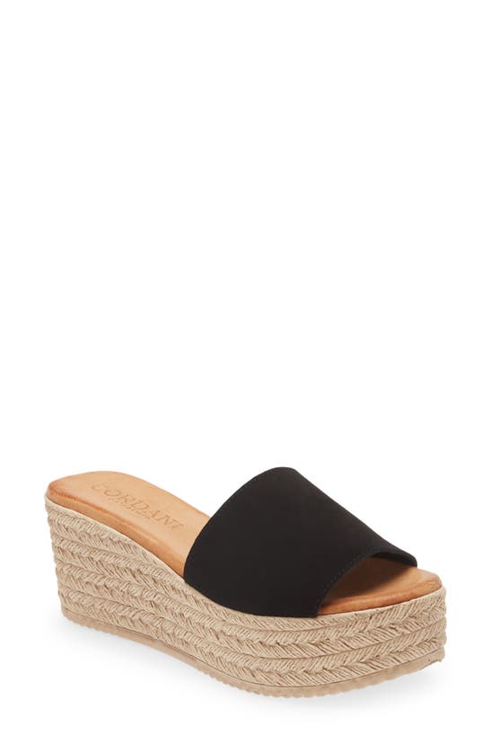 Cordani Buffy Espadrille Platform Sandal In Black Suede