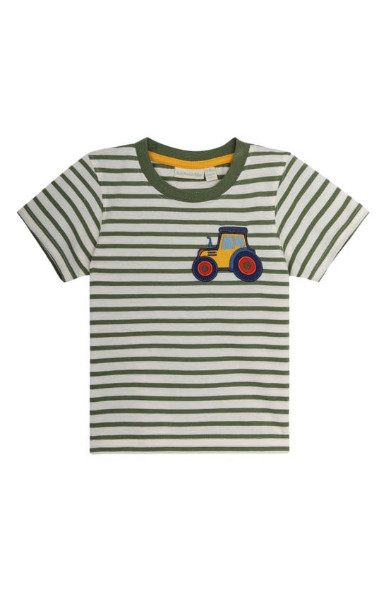 Shop Jojo Maman Bébé Tractor Appliqué T-shirt & Shorts Set In Ecru