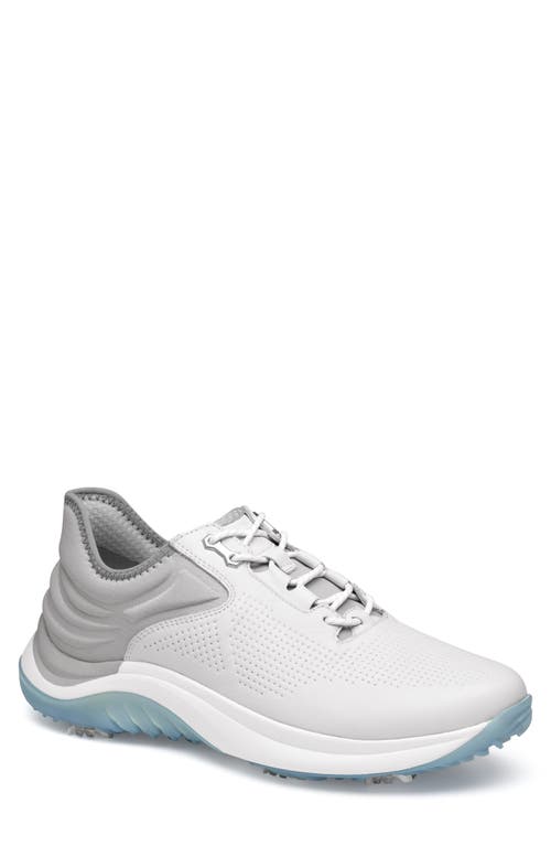 Johnston & Murphy HTS1-Luxe Waterproof Golf Shoe White Full Grain at Nordstrom,