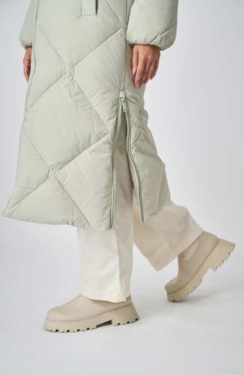 The Recycled Planet Company Dida Faux Fur Trim Water Repellent Down Puffer Coat In Desert Sage
