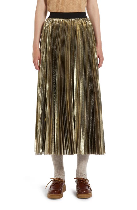 Metallic pleated outlet skirt xl