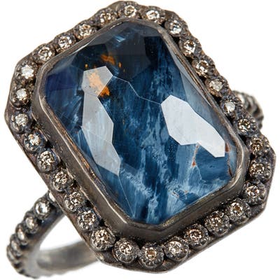 Armenta Old World Midnight Emerald-Cut Quartz & Diamond Ring