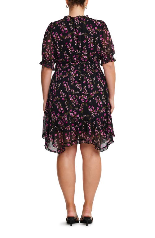 Shop Estelle Tulip Garden Dress In Black/pink