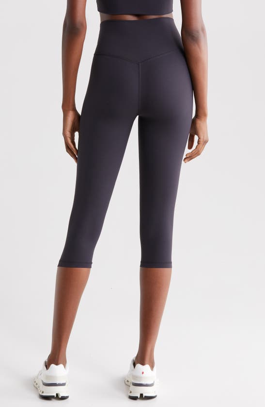 Shop Zella Studio Luxe High Waist Capri Leggings In Black