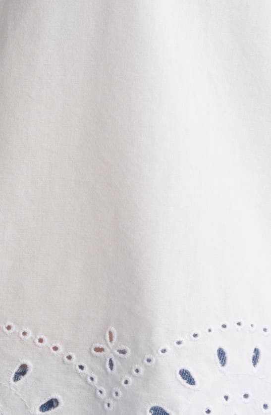 Shop Beachlunchlounge Clo Eyelet Border Button-up Shirt In White