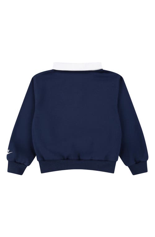 Shop Nike Kids' Sportswear Club Polo Sweatshirt In Midnight Navy