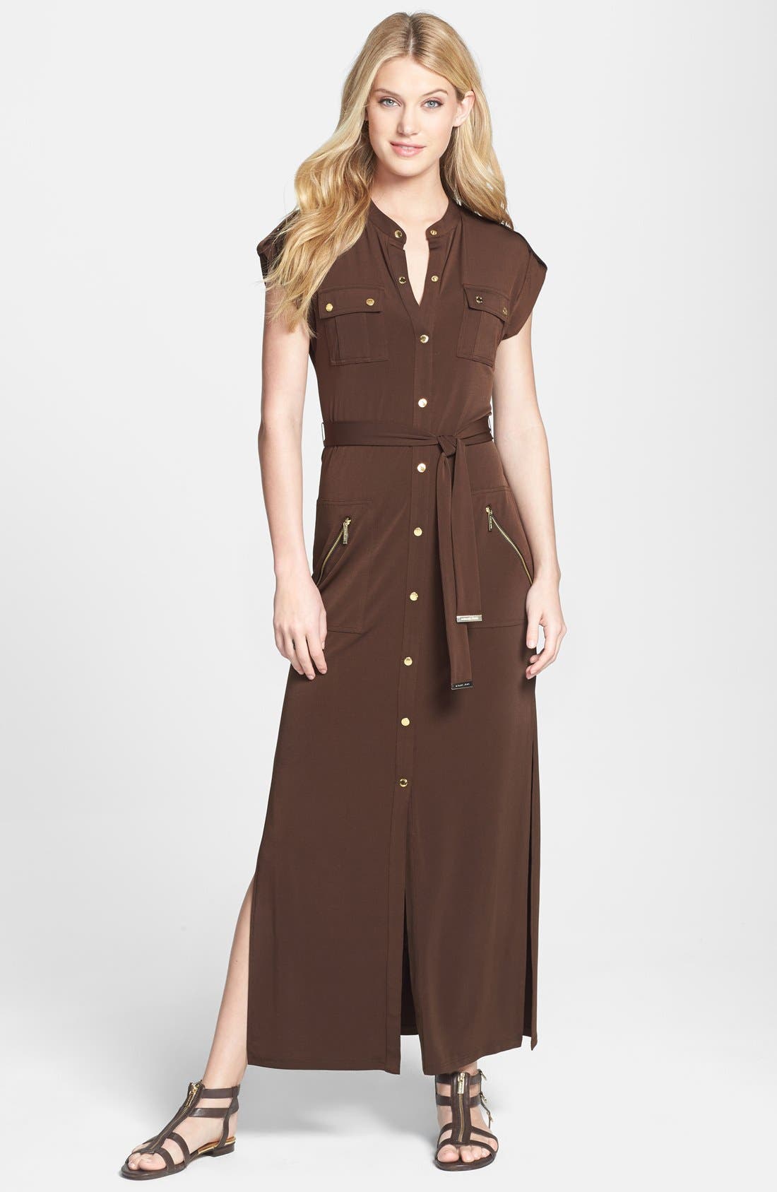 MICHAEL Michael Kors Maxi Shirtdress Nordstrom