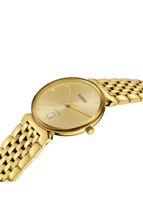 Shop Rado Florence Diamond Bracelet Watch, 38mm In Yellow Gold