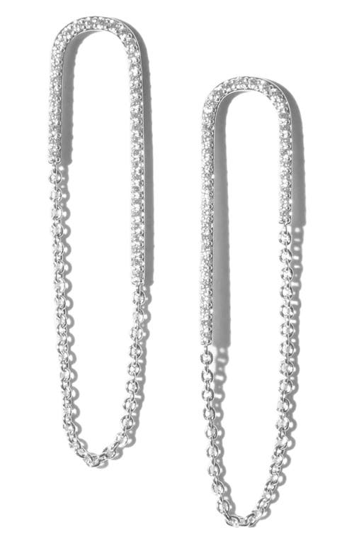 Jolene Crystal Chain Drop Earrings in Silver