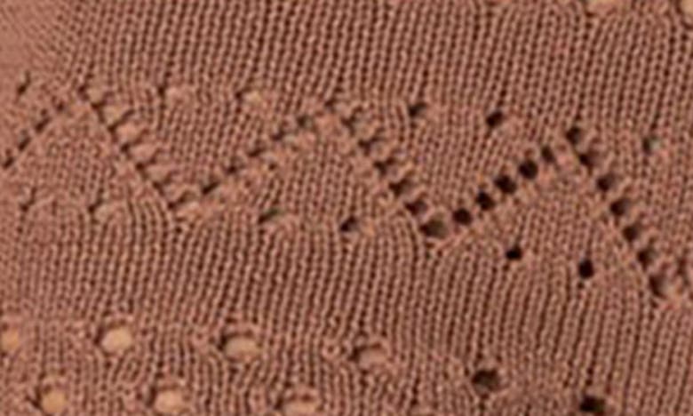Shop Edikted Betsy Open Stitch Tie Front Crop Cardigan In Brown