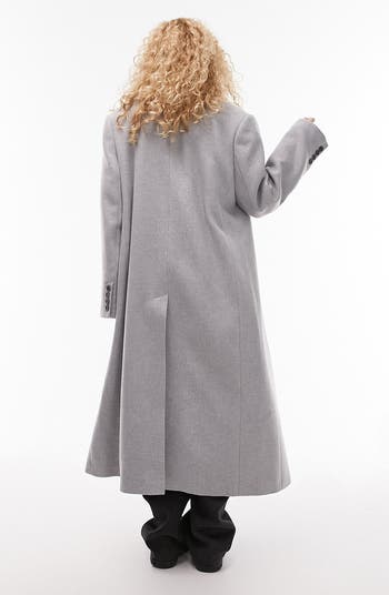 Topshop grey cheap wool coat