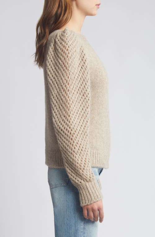 Shop Loveshackfancy Rosie Pullover Sweater In Oatmeal