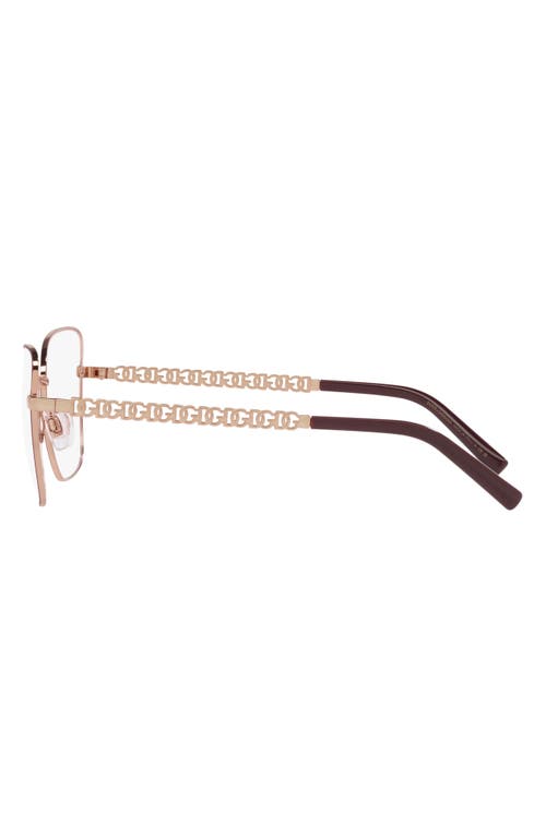 Shop Dolce & Gabbana Dolce&gabbana 57mm Butterfly Optical Glasses In Rose Gold/bordeaux