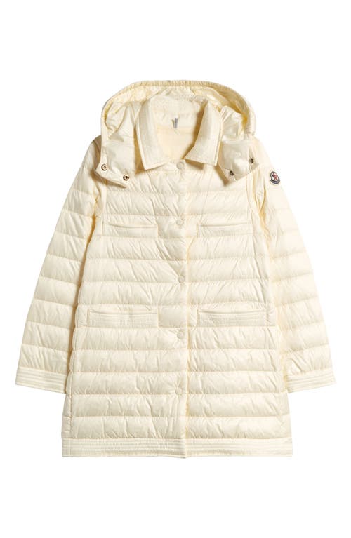Moncler Kids' Manas Water Repellent Down Puffer Coat with Removable Hood Off White at Nordstrom, Y