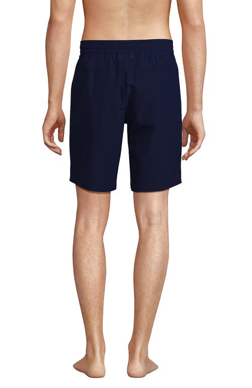 Shop Lands' End Shoreline 9" Swim Trunks In Deep Sea Navy