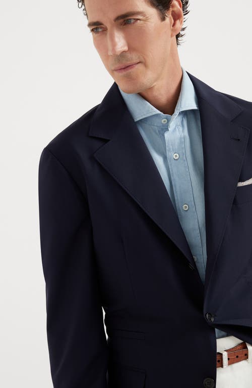 Shop Brunello Cucinelli Deconstructed Blazer In Navy Blue